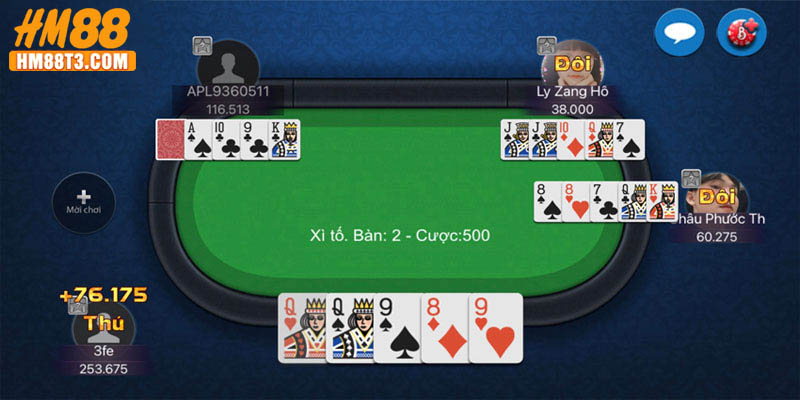 Diễn biến ván bài xì tố và cách hành động theo từng vòng