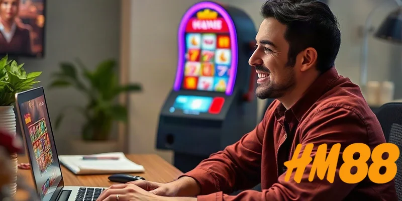 Người chơi đang trải nghiệm game JILI tại HM88 trên laptop