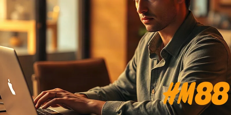 Người chơi đang tìm hiểu các vấn đề thường gặp tại nhà cái HM88 trên laptop